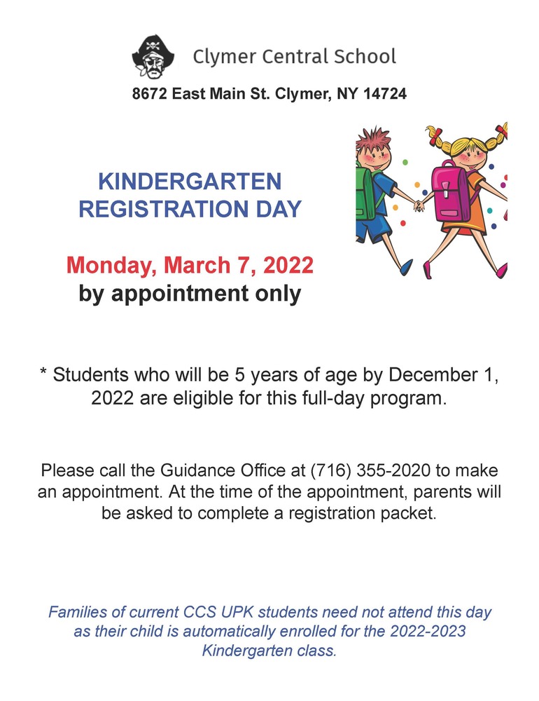2022 Kindergarten Registration Day