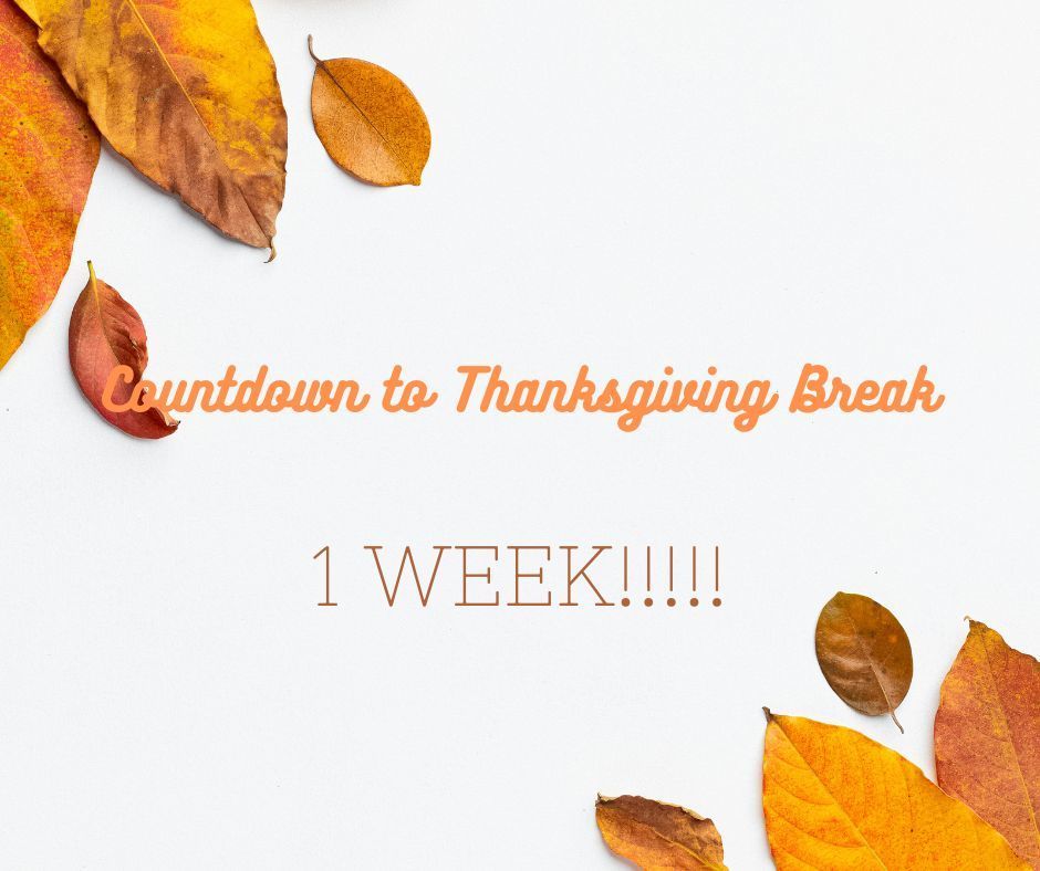 Thanksgiving Break in 1 week!!