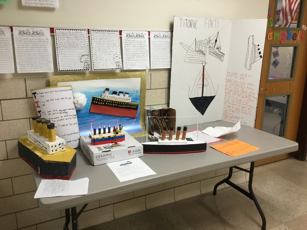 The third graders Titanic projects are definitely First Class!