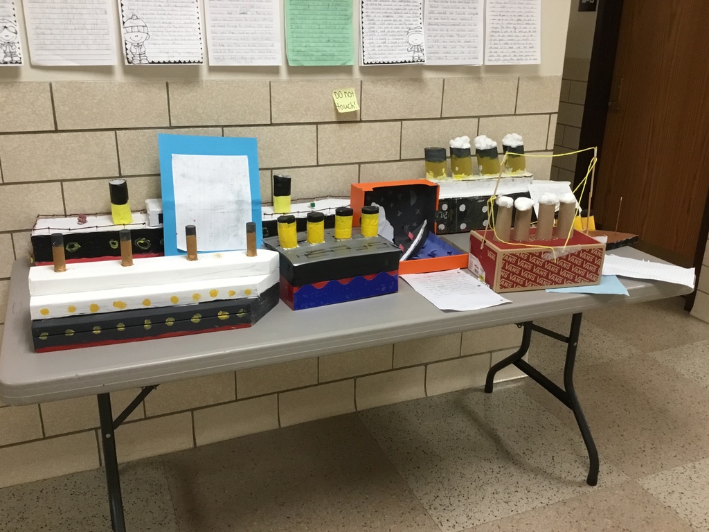 The third graders Titanic projects are definitely First Class!